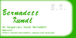 bernadett kundl business card